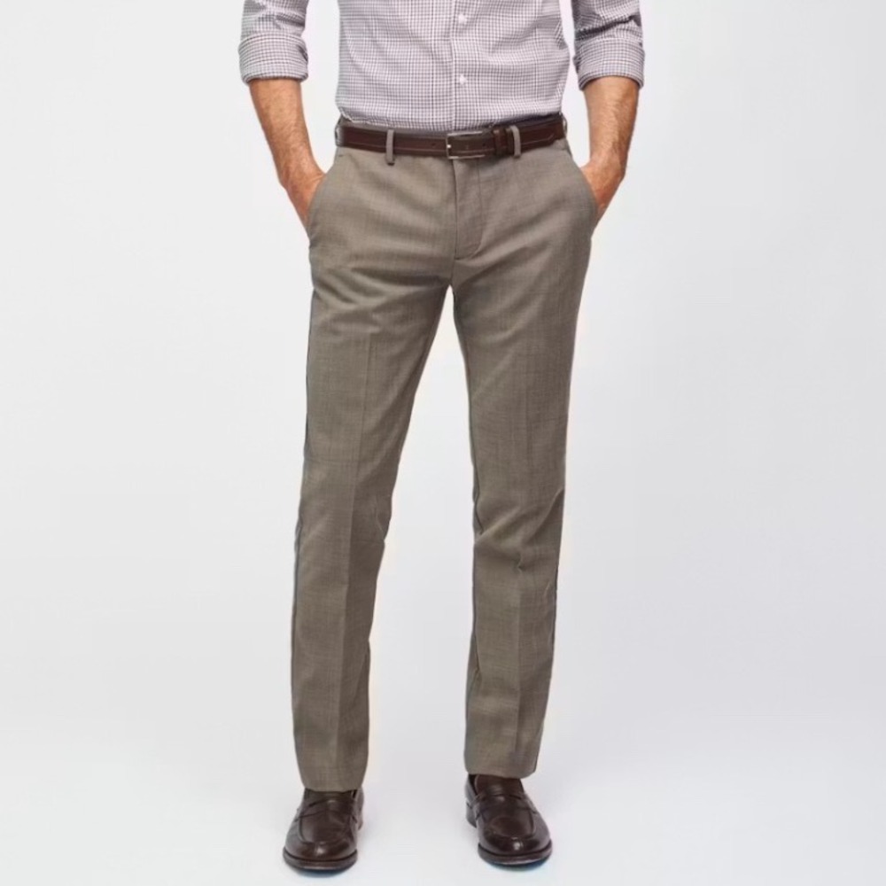 Bonobos Athletic Tech Wool Dress Pants Brown 34x32 Mens Trousers